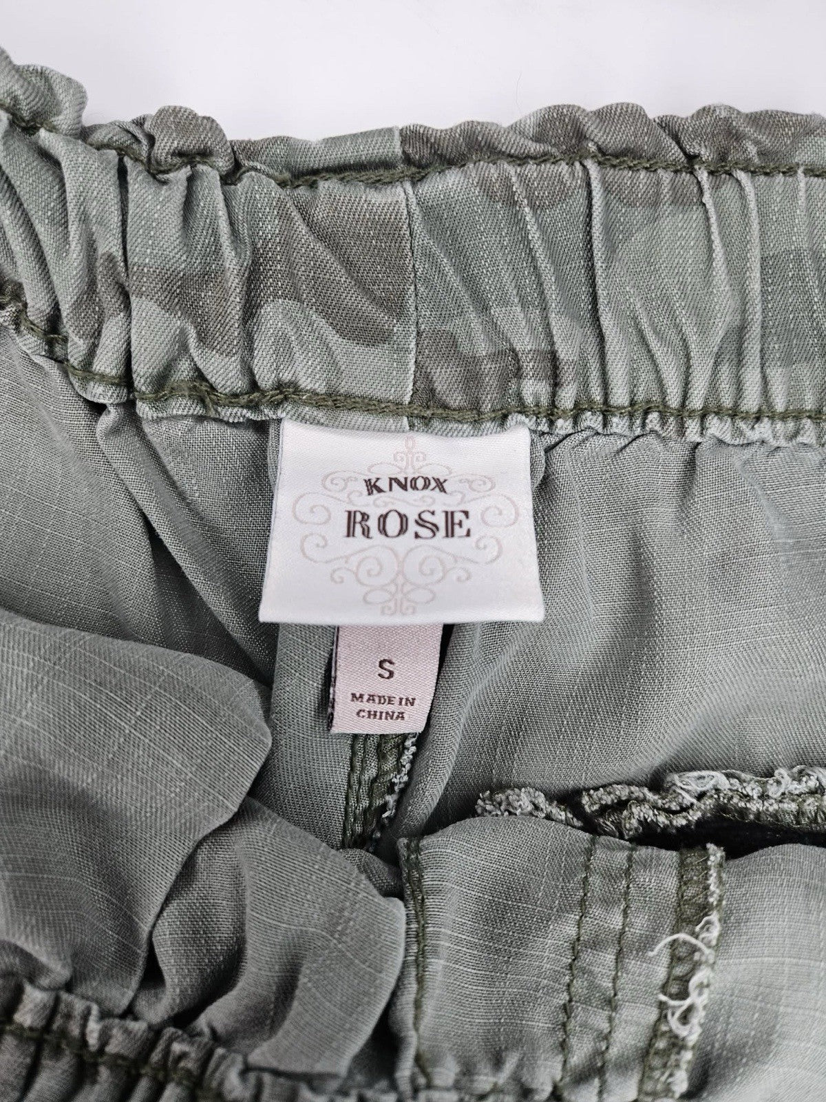 Knox Rose Women’s Camo Jogger Pants Elastic Waist Drawstring Size S
