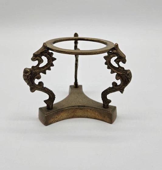 Vintage Brass Dragon Display Stand Made In Italy  Chinoiserie Heavy