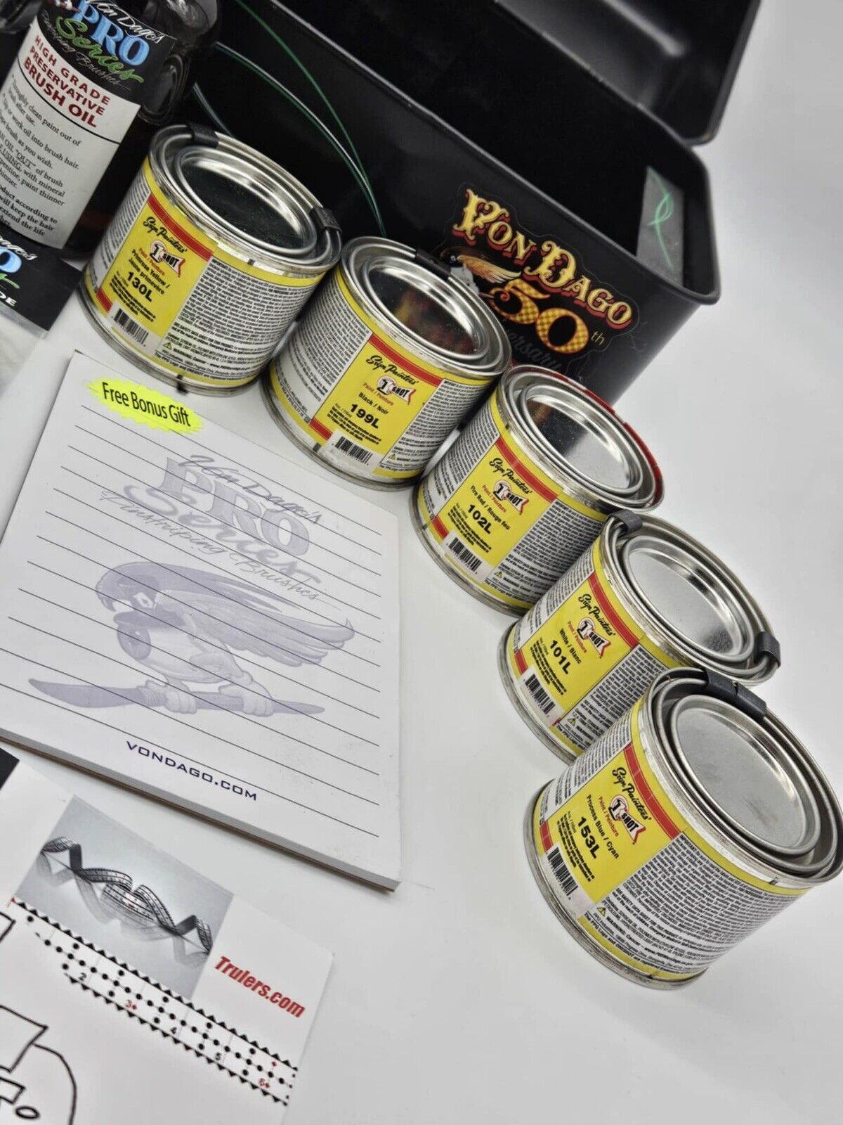 HUGE Pinstriping Kit Lot W/ Tool Box