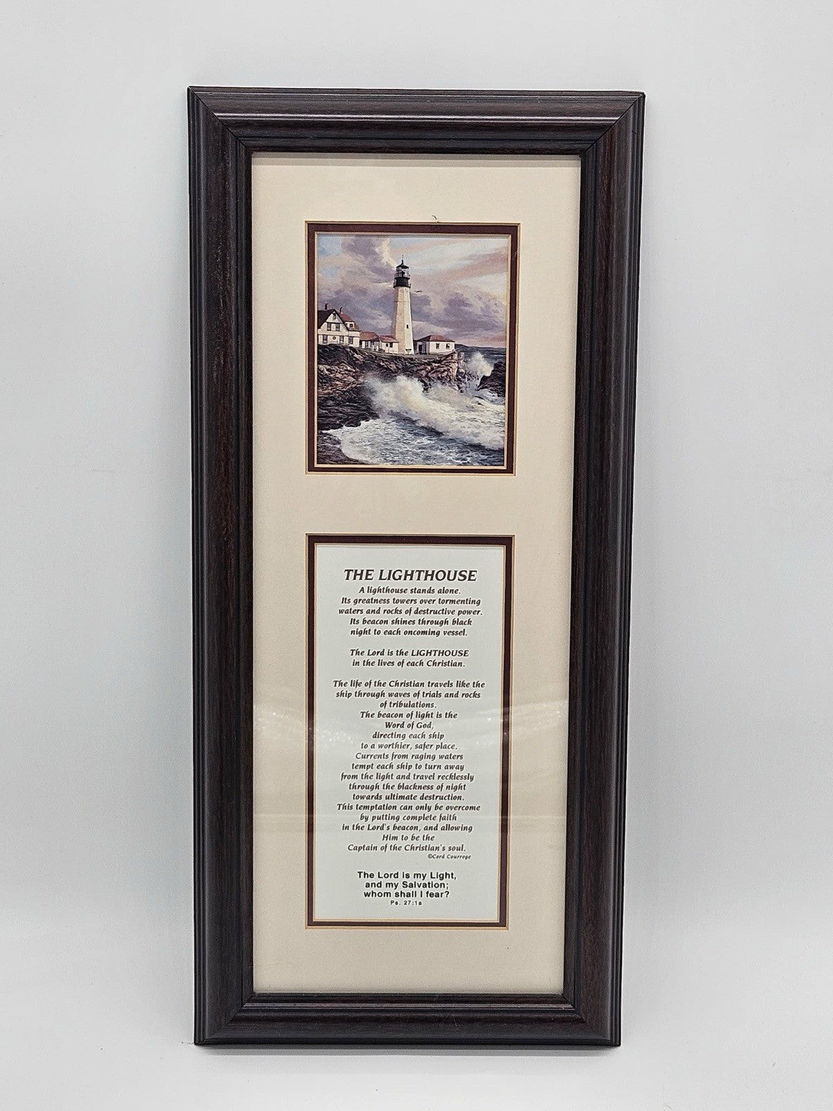 Vintage Framed Lighthouse Poem Christian Wall Art