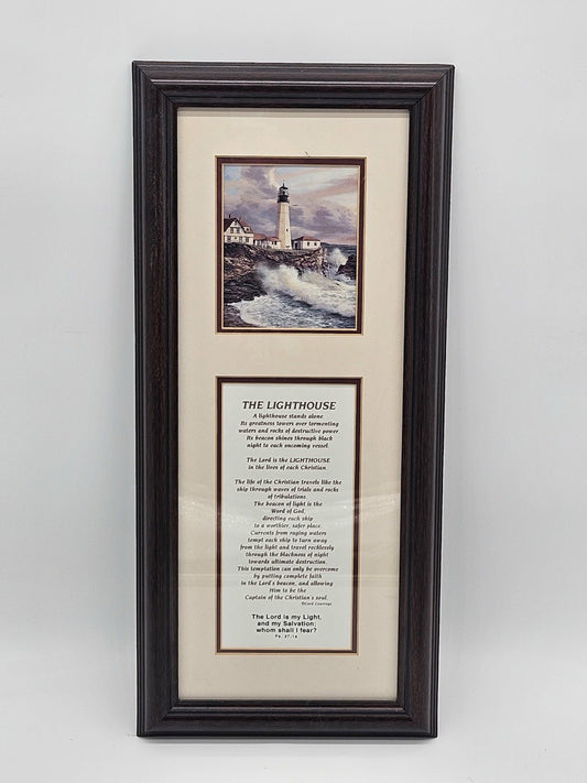 Vintage Framed Lighthouse Poem Christian Wall Art