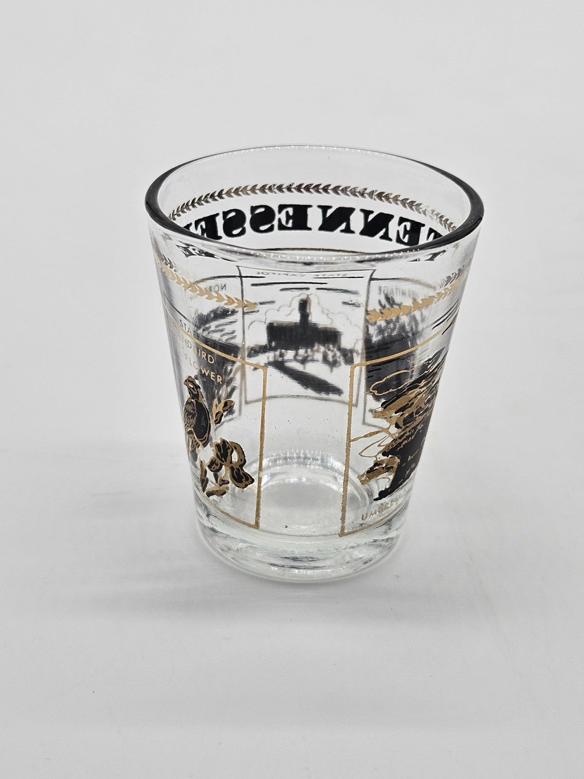 Winningen Mosel Germany Weinhxenbrunnen Gold Rim Shot Glass