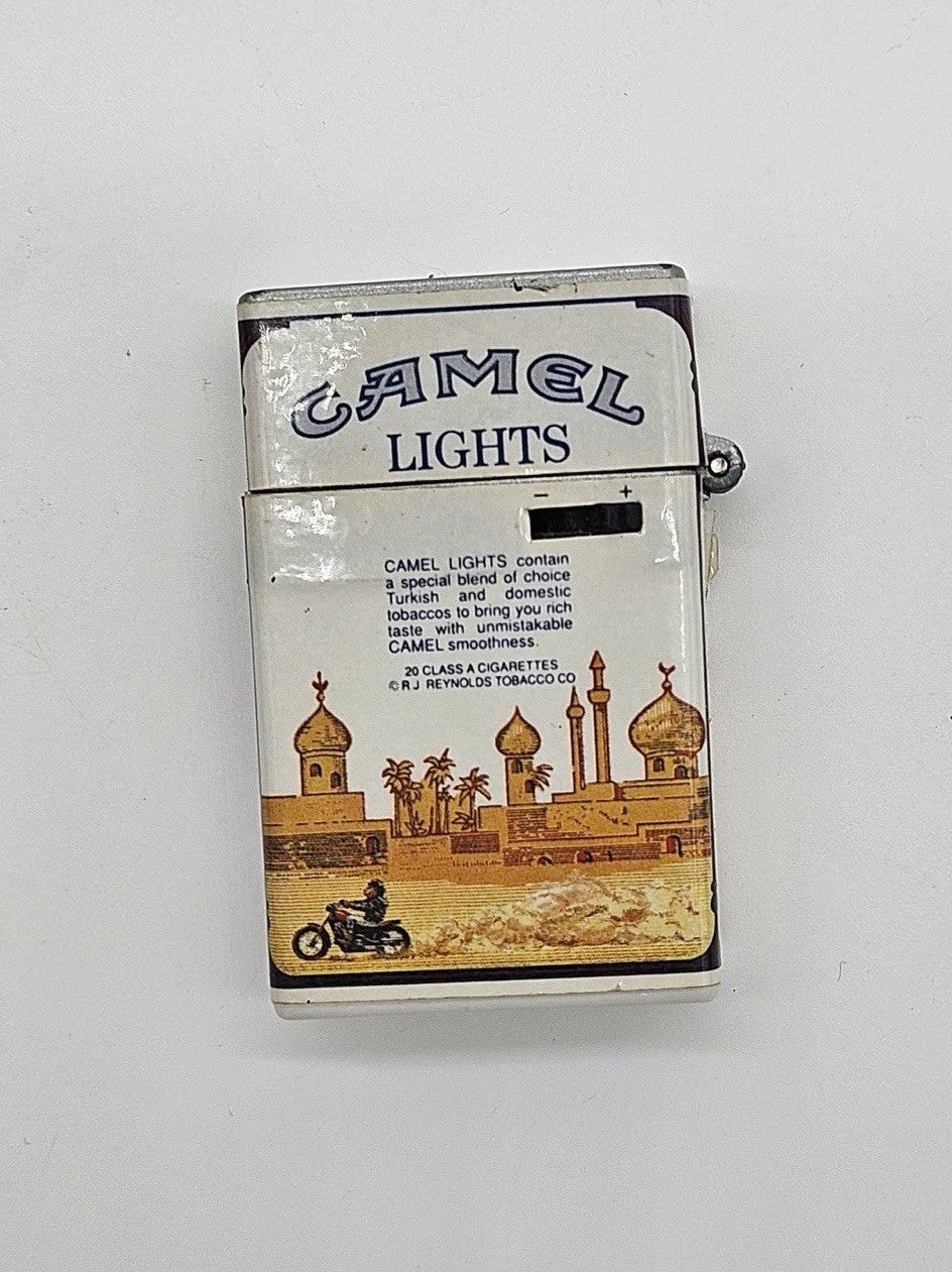 CAMEL LIGHTS JOE CAMEL IN EGYPT BUTANE Cigarette Pack LIGHTER Sparks