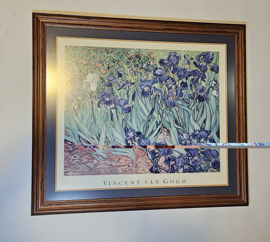 Large Framed Vincent Van Gogh Irises Print Wall Art 36x32