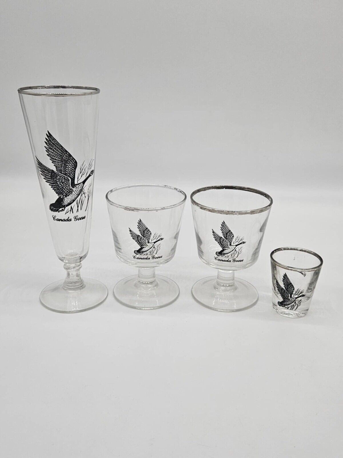 LOT OF 15 Vintage Federal Game Bird Barware Glasses