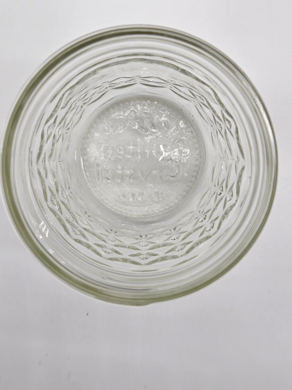 HALF PINT Jelly Jar ~Ball ~QUILTED CRYSTAL Clear Round  ~#1 ~USA ~NO LID