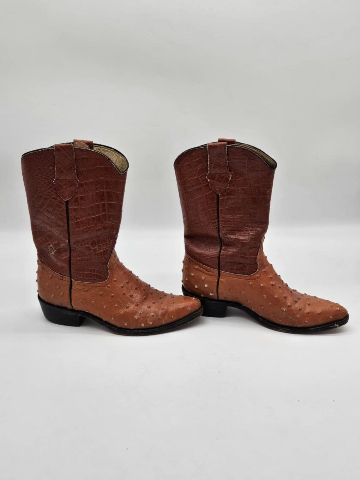 OSTRICH Cowboy Boots Sz 26 (Men’s 8 Or Woman’s 9.5) PECAN