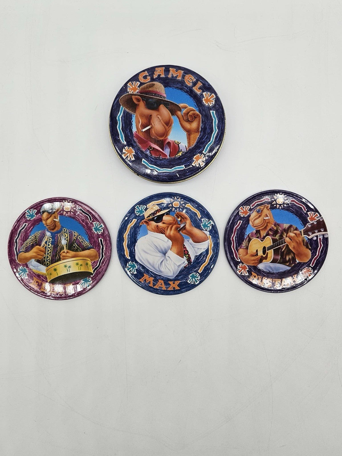 VTG 1994 Camel Band Coasters Set Of 4 Eddie, Floyd, Max, Bustah