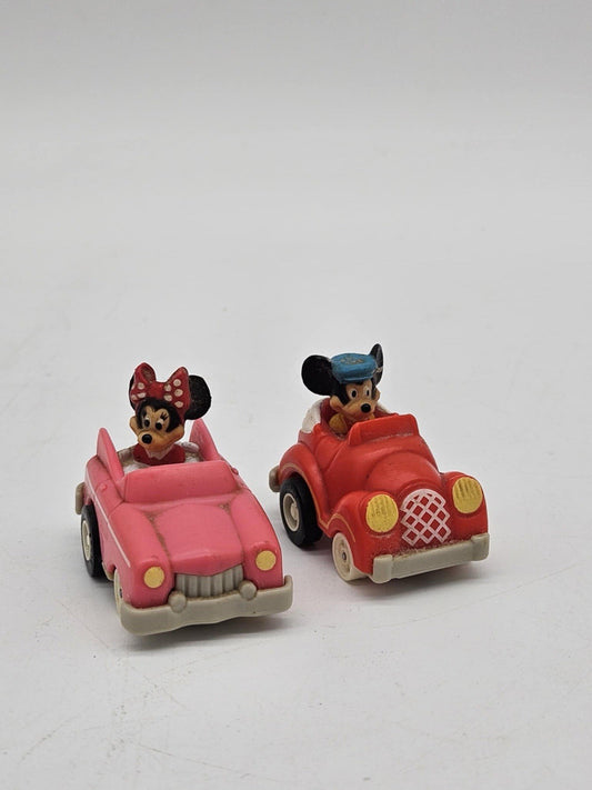 1988 Lot of 2 Mickey's Birthday Land Pull Back Happy Meal Disney McDonalds 1988