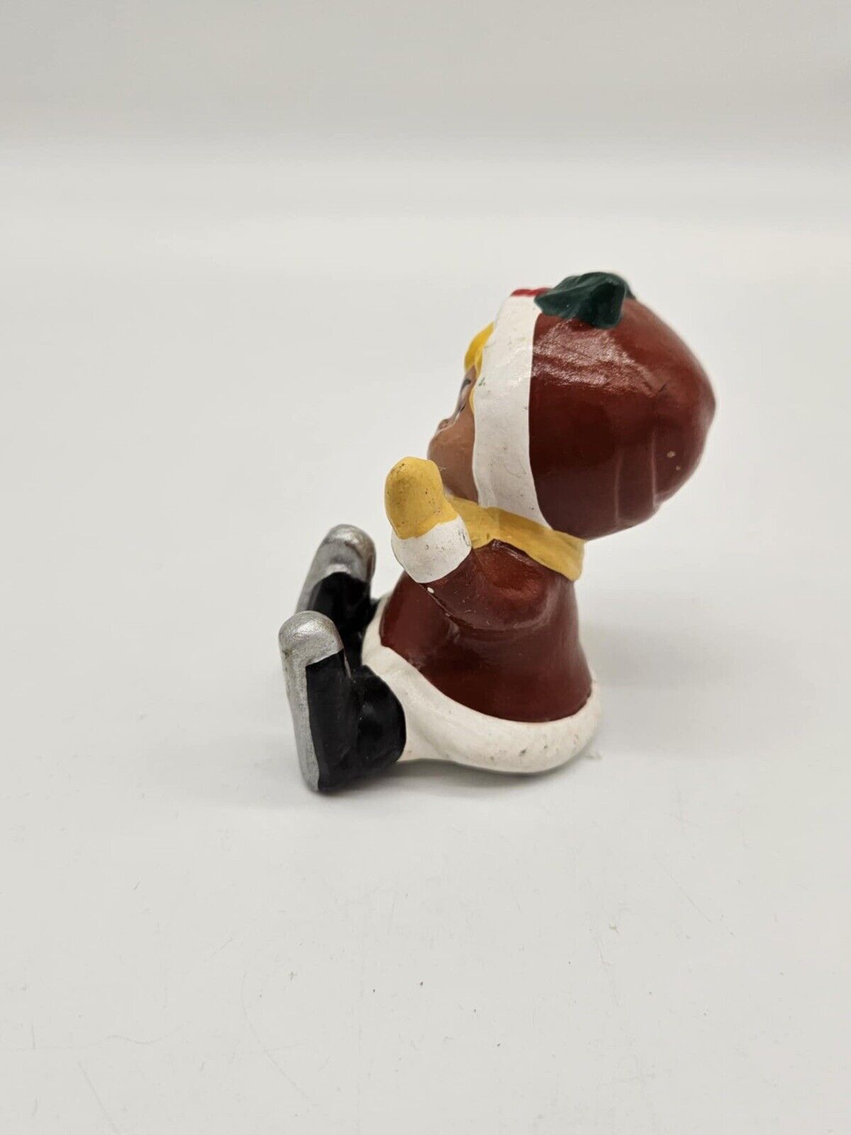 Vintage Christmas Ceramic Figurine Blond Girl W/ Freckles & Ice Skates Fallen