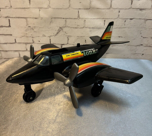 Tonka Hand Commander Airplane Black Turbo Prop Plane FULLY FUNCTIONAL