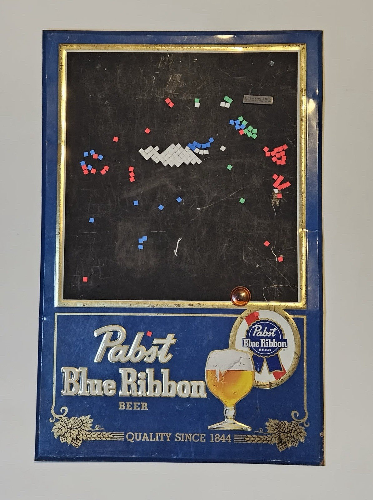 Vintage Pabst Blue Ribbon Beer Chalkboard Sign