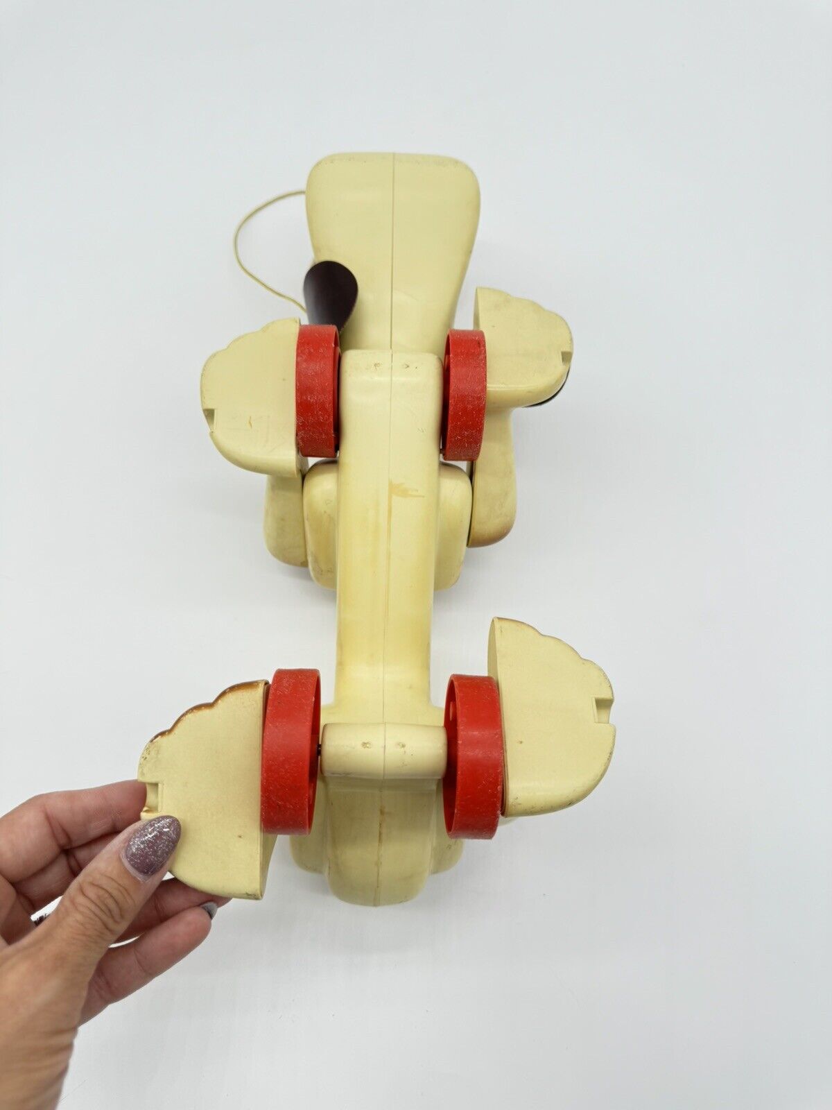 Vintage 1970s Hasbro 574 Digger Sniffing Detective Dog Plastic Pull Toy 14"