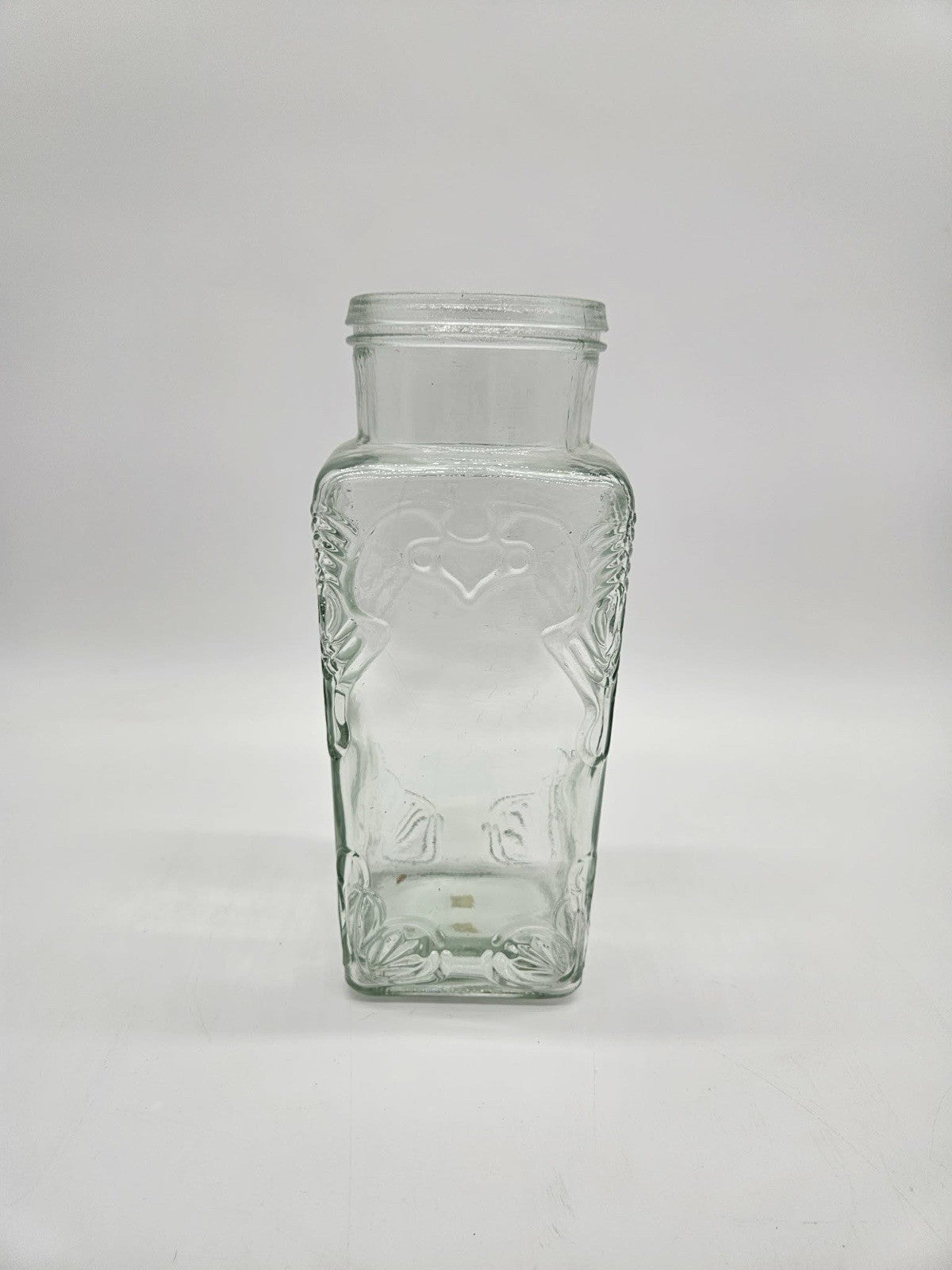 Vintage Mod Depositato 11" Tall Canister Embossed Glass