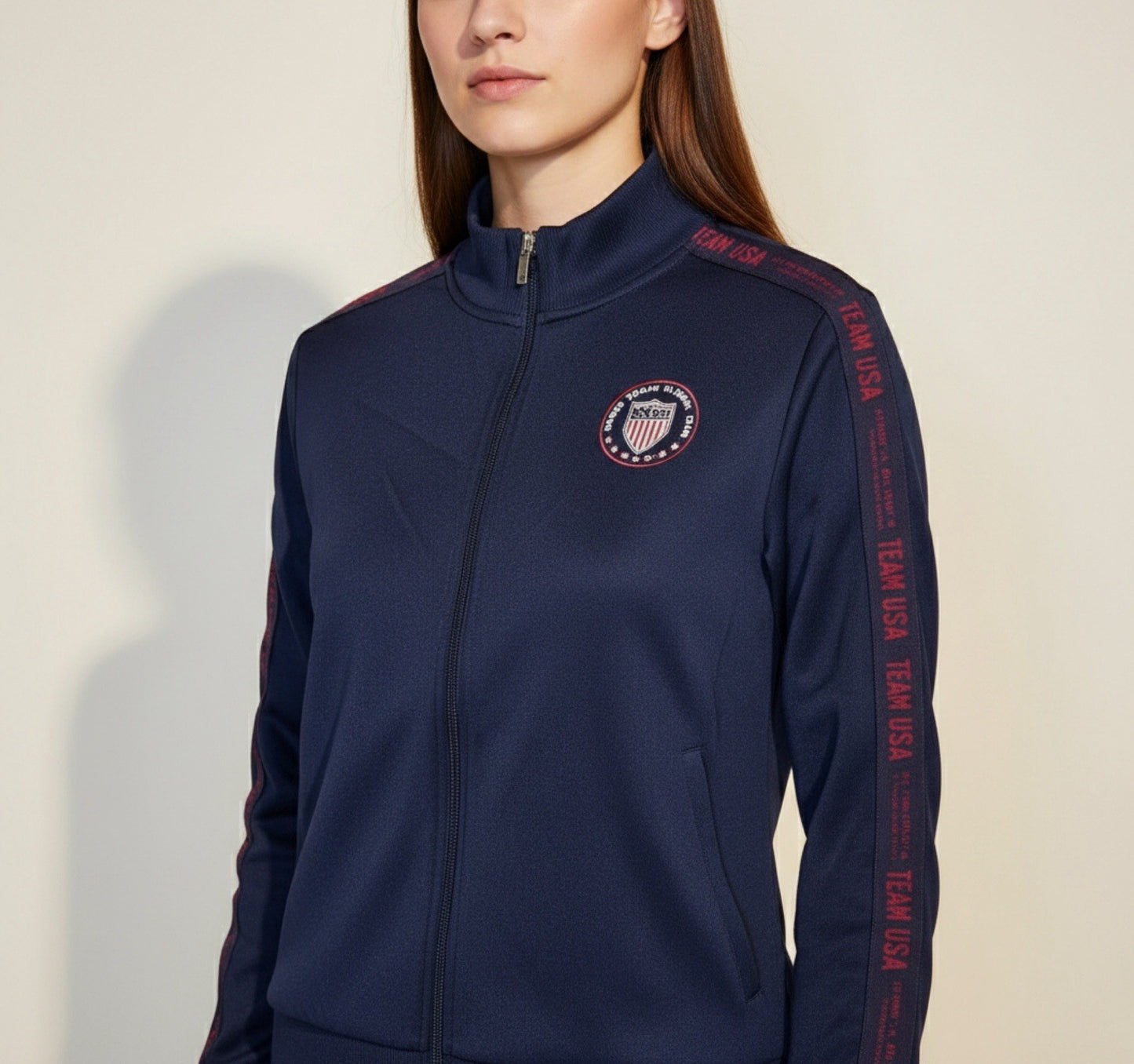 Team USA Olympic Apparel Track Jacket Navy Blue Adult Medium