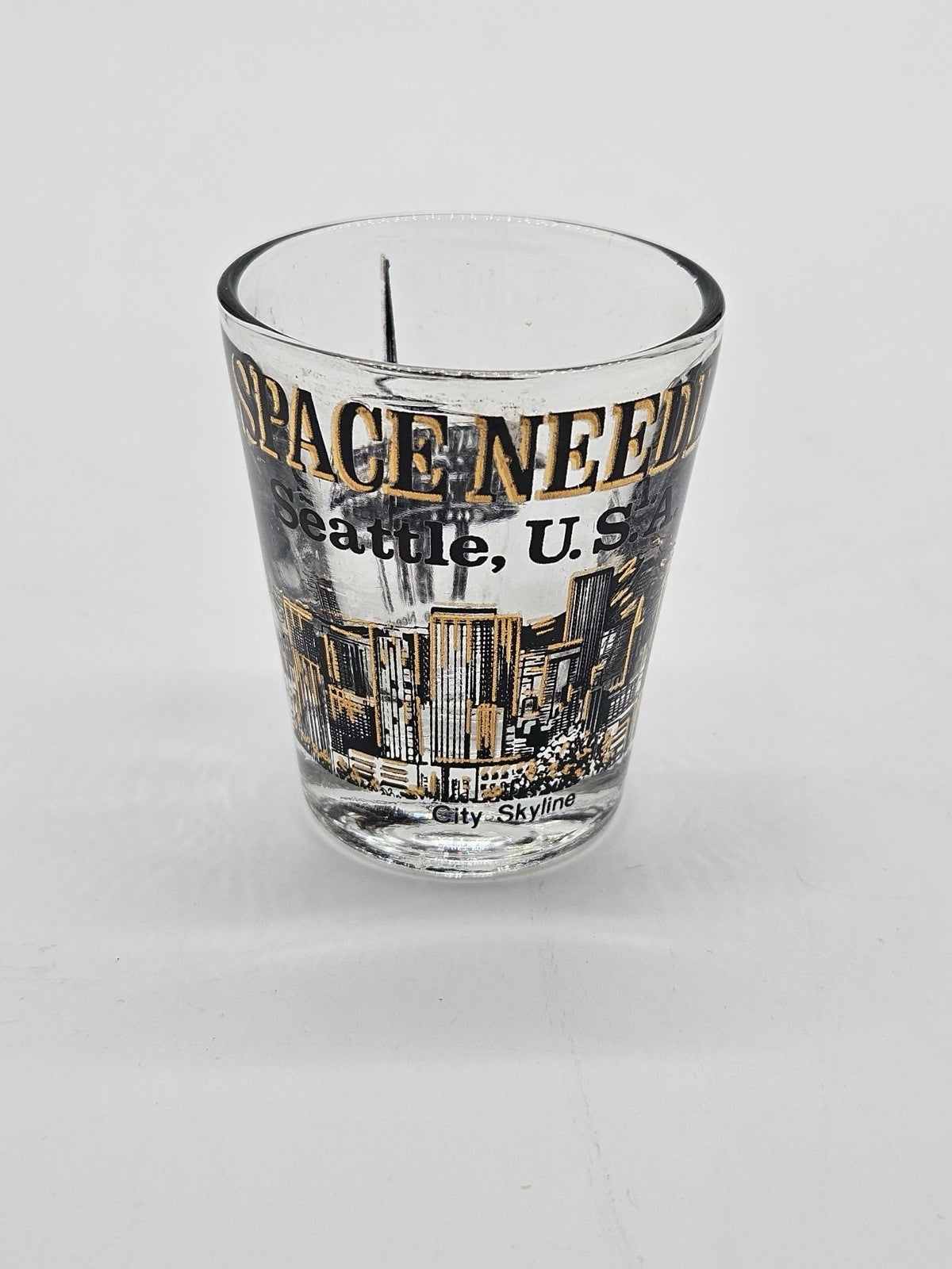 Vintage Liquor Shot Glass: Seattle, WASHINGTON Space Needle & Skyline Design