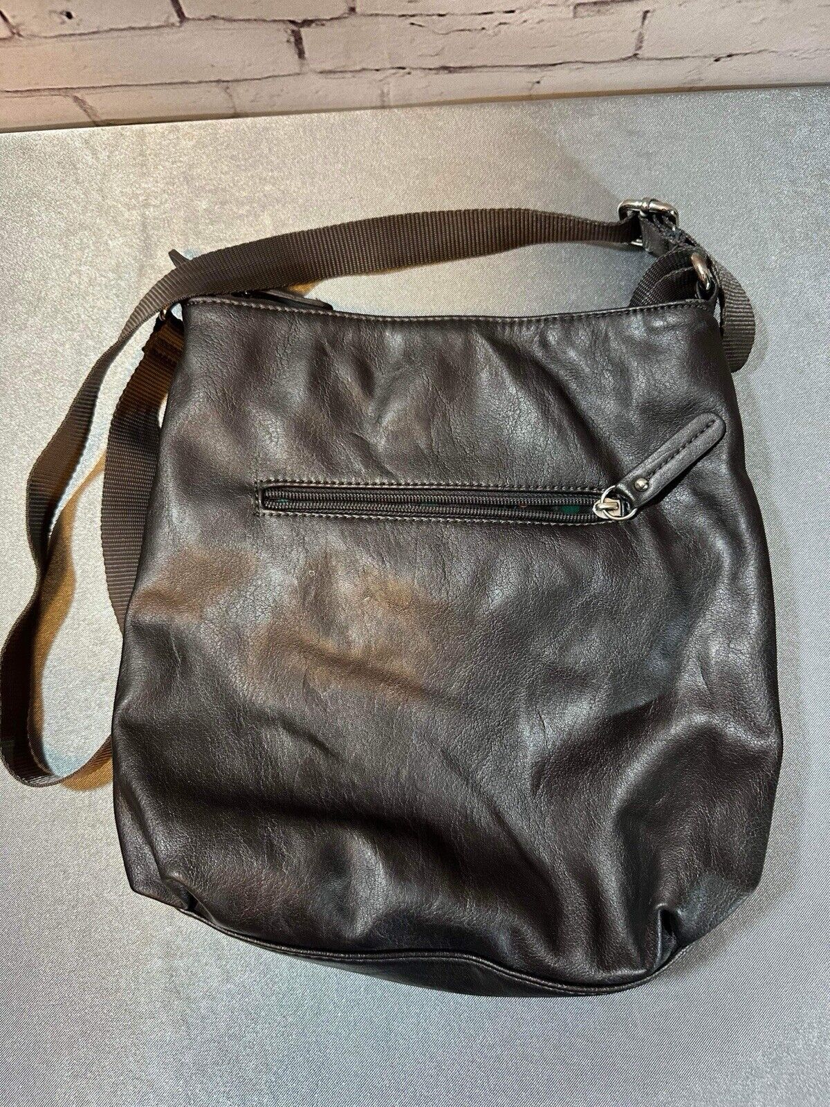 Tyler Rodan Cross Body Purse Brown with cute colorful inside JWL