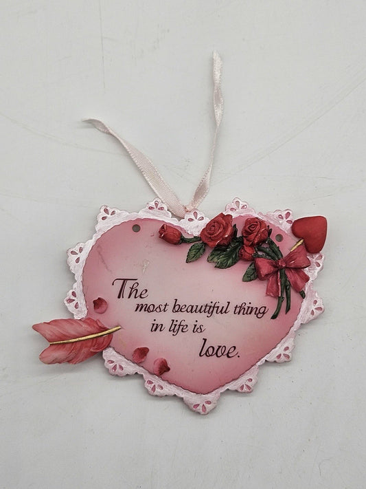 Enesco Signs of the Times Heart Wall Plaque “The Most Beautiful Thing Is Love”