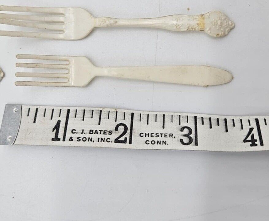 Vintage Dollhouse Miniature Kitchen Utensils With Tray Plastic / Wood