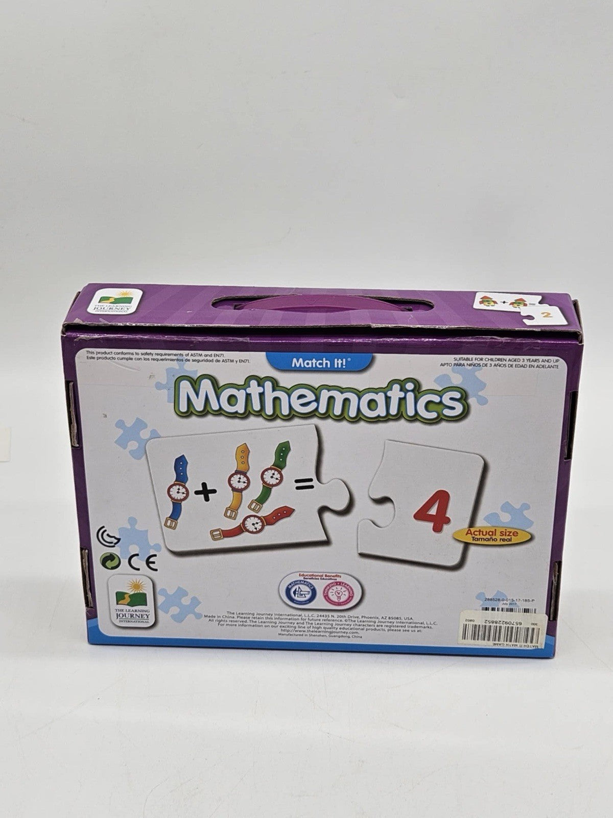 Match It Mathematics The Learning Journey, 30 Self-correcting Puzzle Sets, 3+