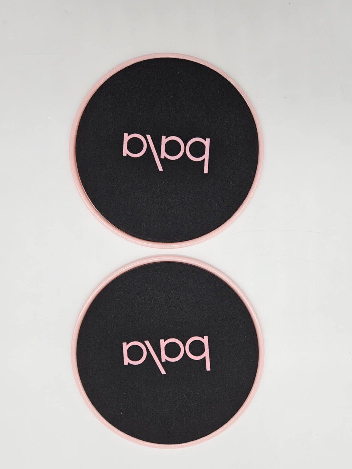 New Bala Pink & Black 7” Aerobic Exercise Workout Slider Discs W/ Mesh Bag