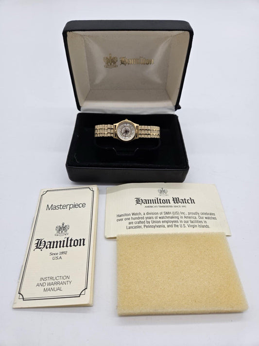 Vintage Hamilton Masterpiece Ladies Quartz Watch – Gold Tone