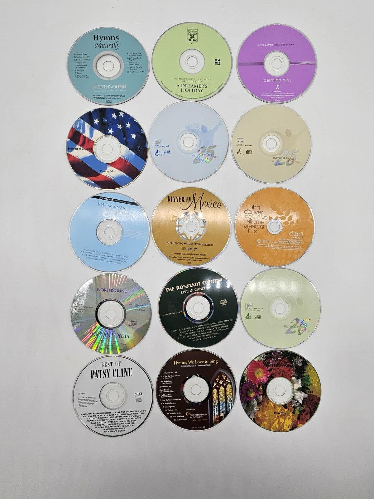 Lot of 15 Mixed Christian Country & Instrumental CDs w/ Case