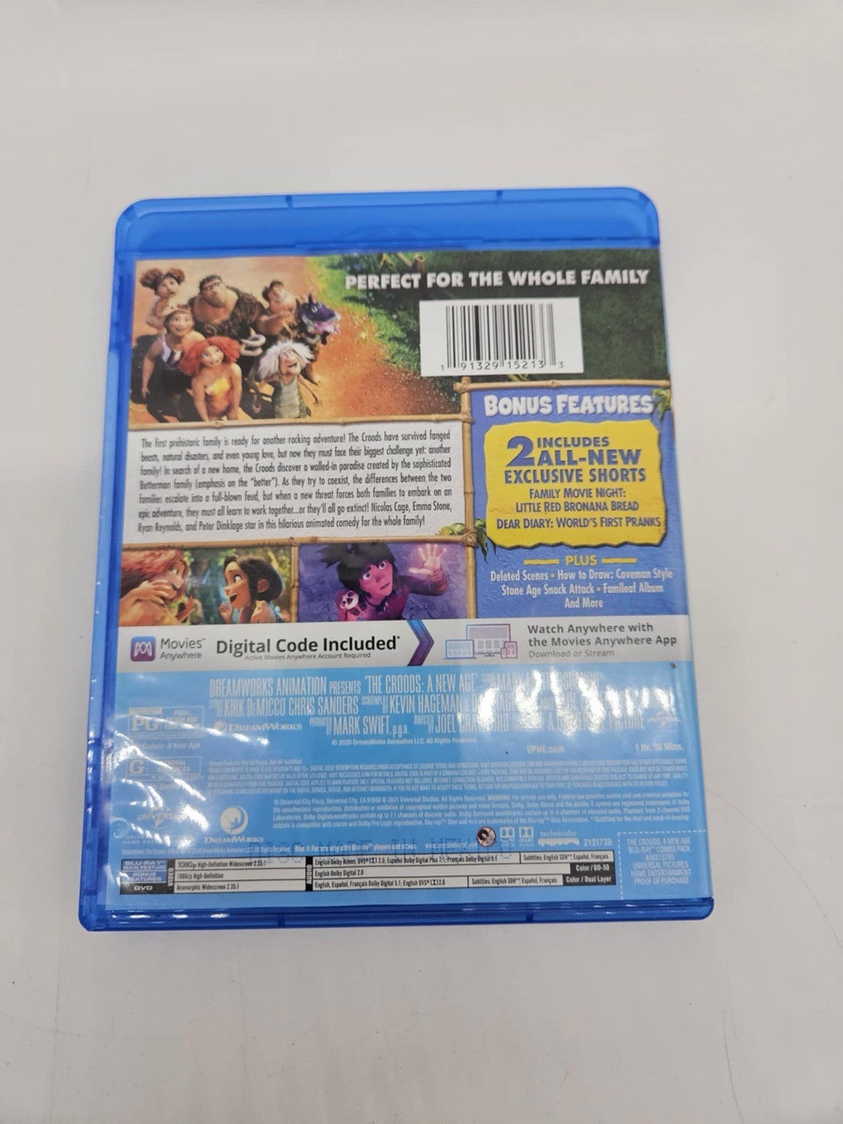 The Croods: a New Age DVD 2020 cartoon movie sequel prehistoric caveman family!