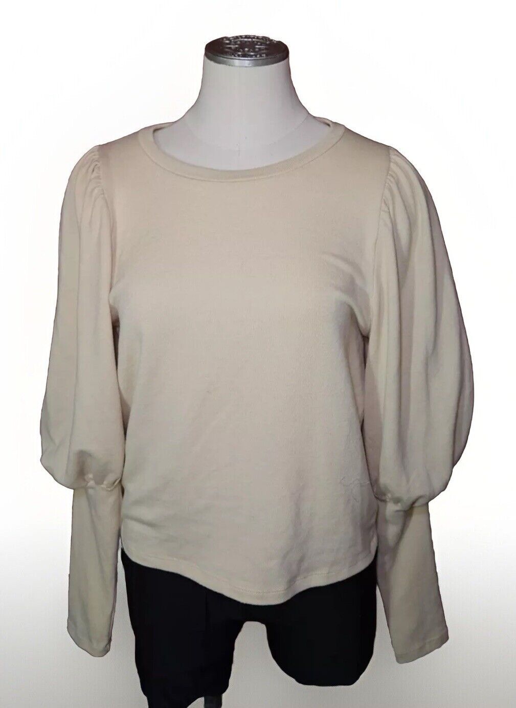 Hyfve Womens Cream Jewel Neck Wear To Work Sweater Size M