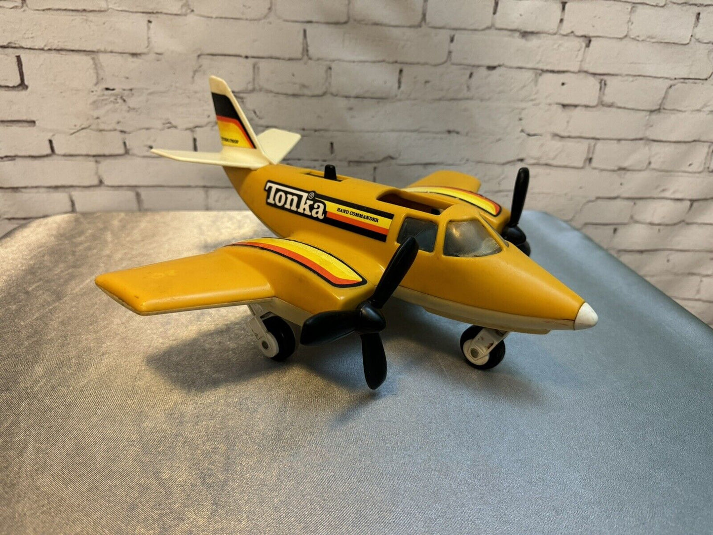 Vintage Tonka Hand Commander Airplane 1979 Jet Plane Yellow Fully Functional