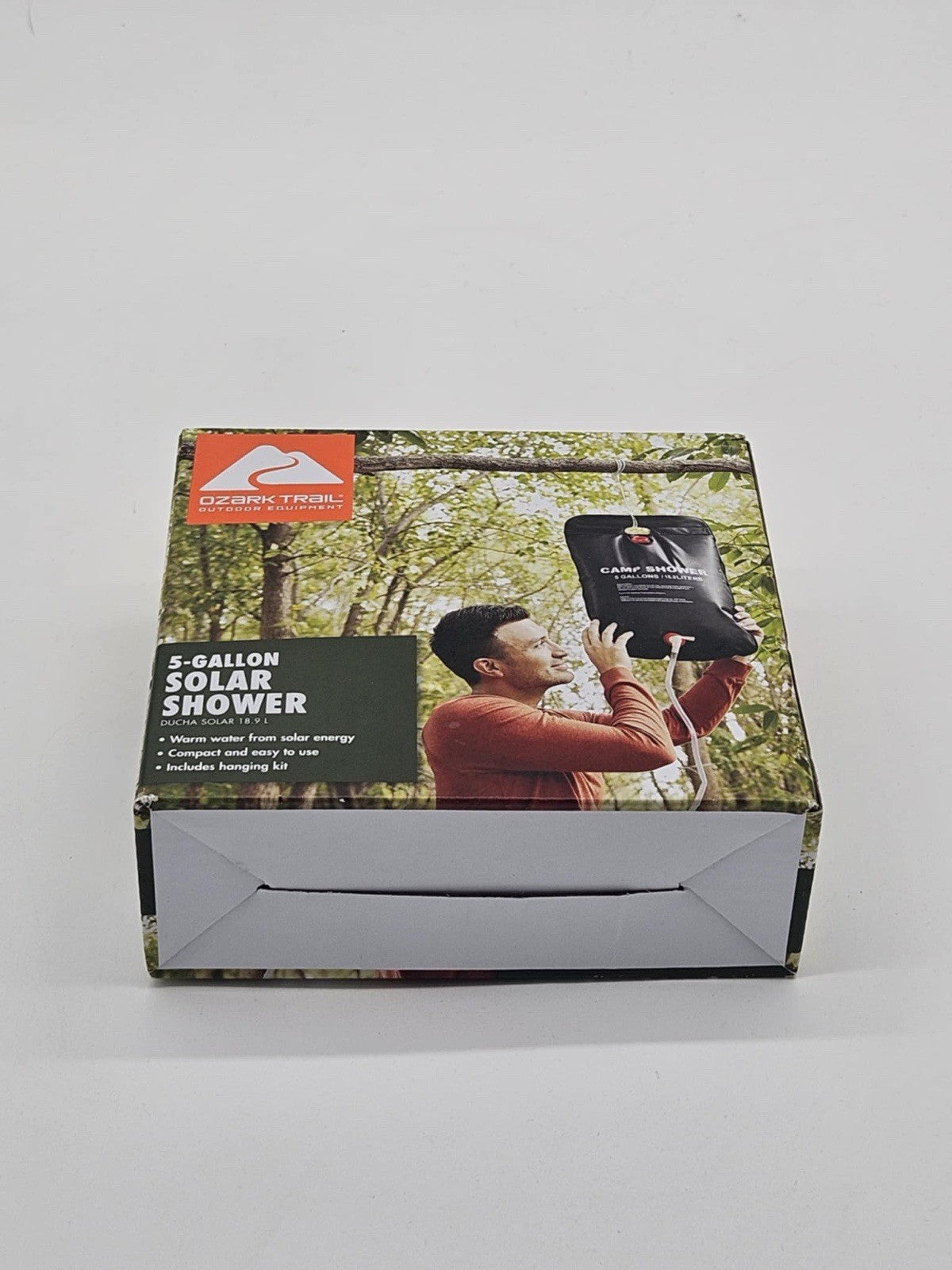 New Ozark Trail 5-Gallon Solar Compact Camp Shower w/Hanging Kit