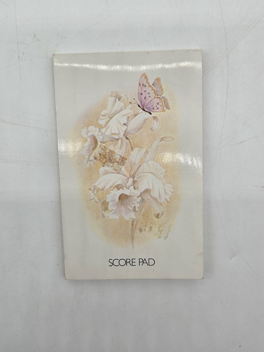 Vintage US Playing Card Co Bridge Score Pad Floral Butterfly Cover