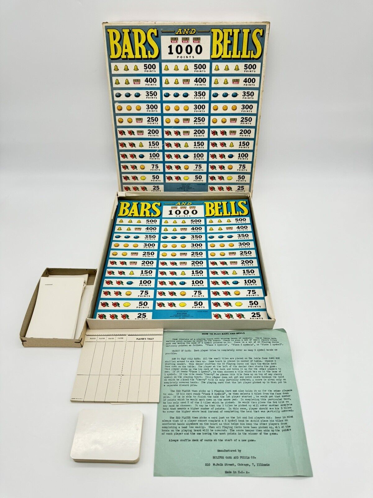 EXTREMELY RARE - 1950s Vintage Bars & Bells Game By Eclipse Game & Puzzle Co