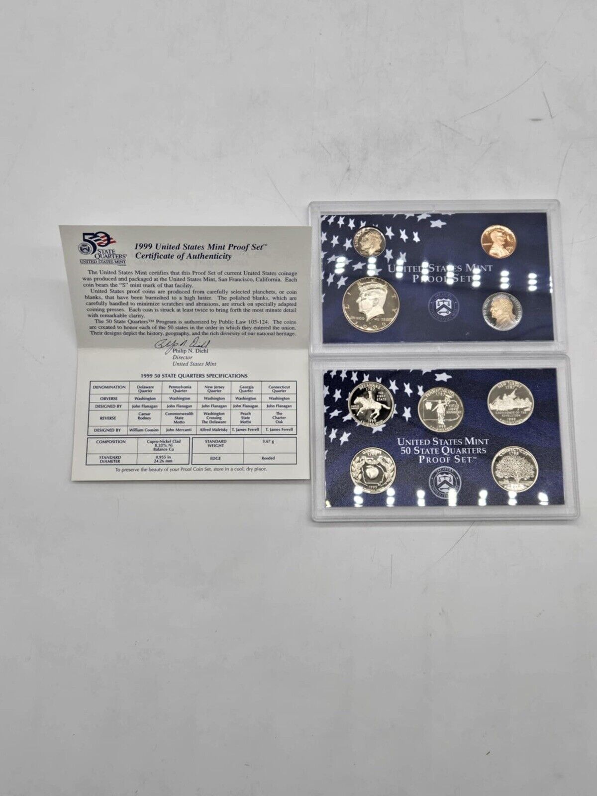 Lot of 3 Uncirculated 1999 Coins Clad Proof Set U.S. Mint  (JB01)