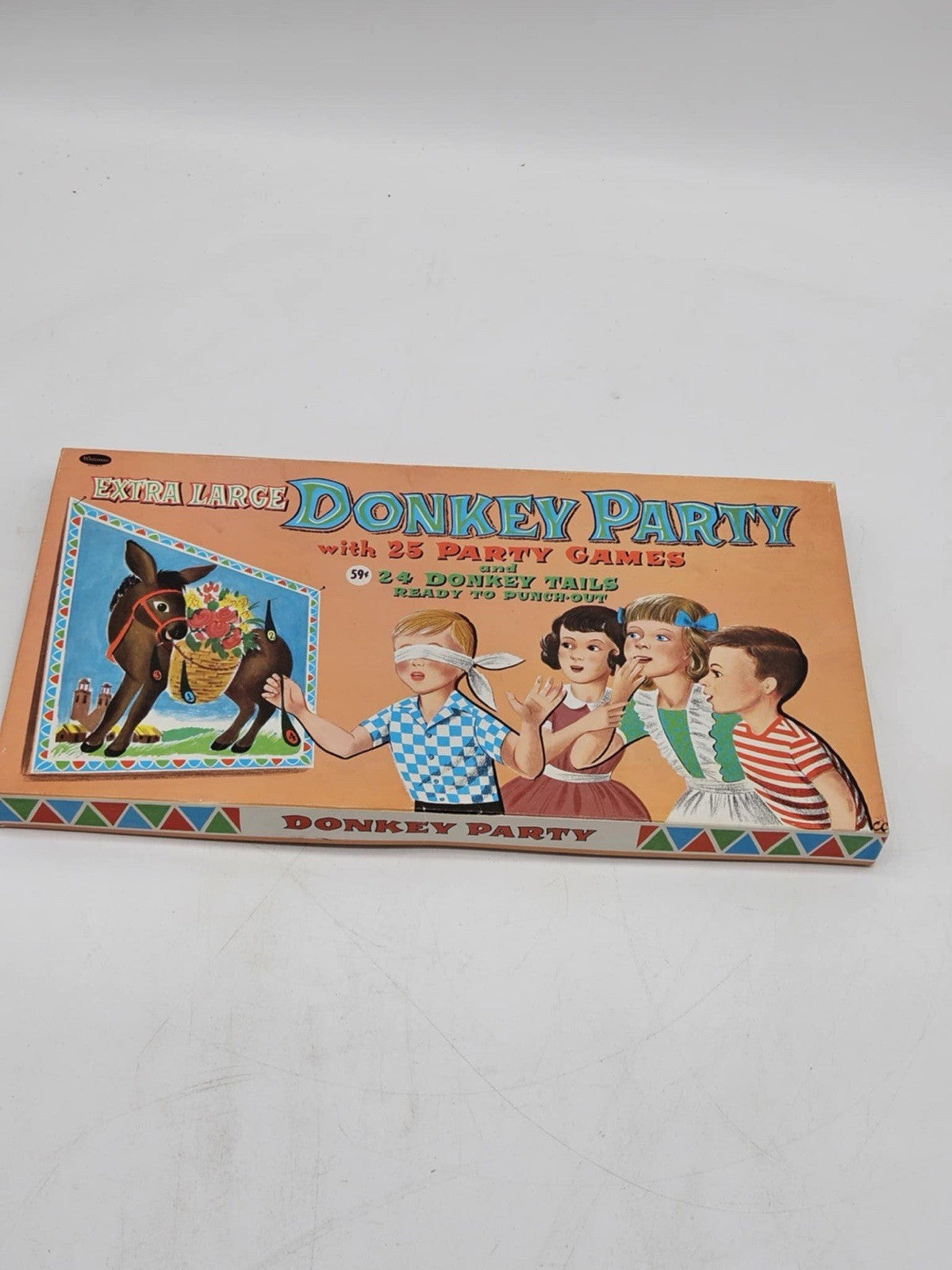 Donkey Party Game with Original Box, Pin The Tail On The Donkey 1966 Vintage