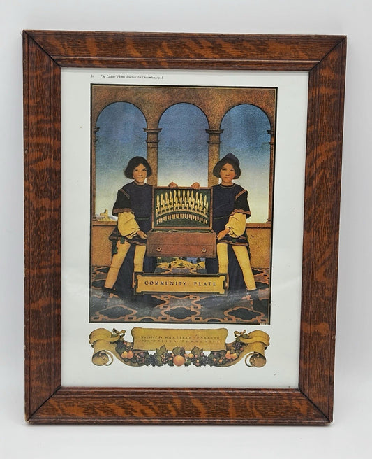 Vintage Maxfield Parrish Community Plate Framed Print Ladies’ Home Journal 1918
