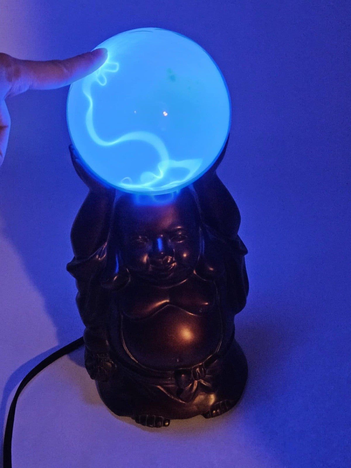 LumiSource Buddha Electra Lamp Tesla Plasma Globe Table Light Spencers Gifts NOS