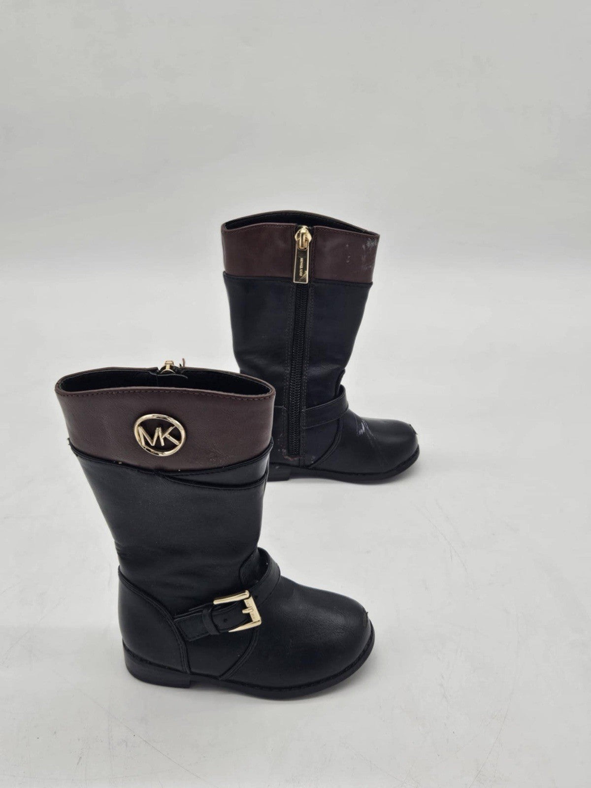 Michael Kors Joslyn Girls Knee High Black Brown Boots Size 5