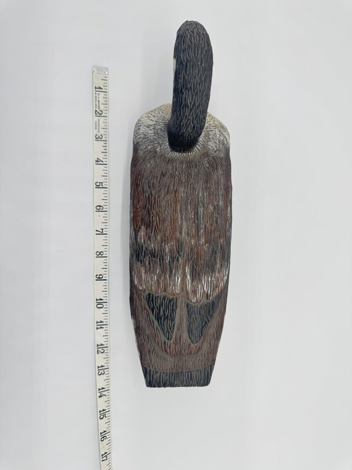 Duck Decoy Hand Carved Wooden Hand Painted glass eyes Vintage Unknown Origin