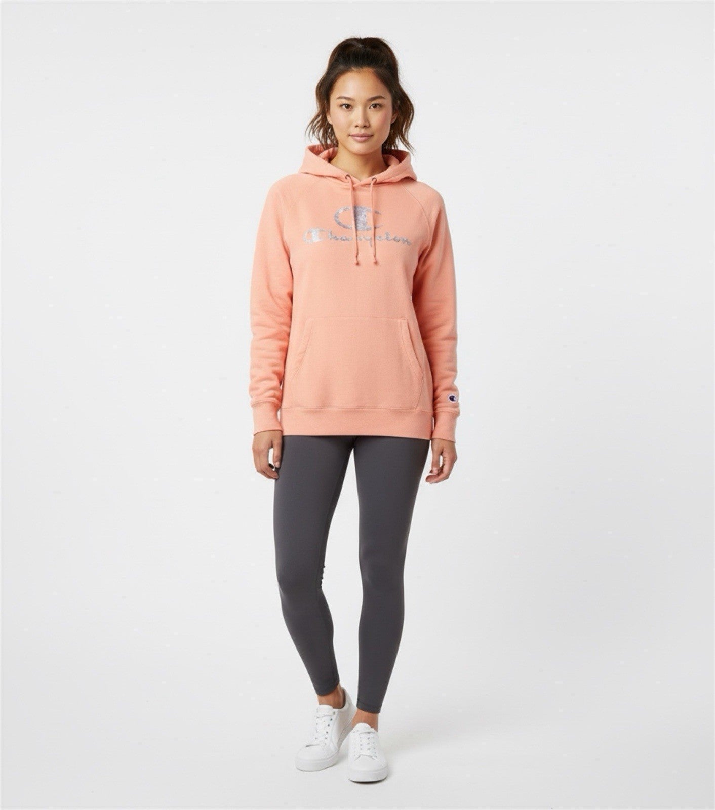 Champion Women’s Peach Pullover Hoodie Script Logo Size S