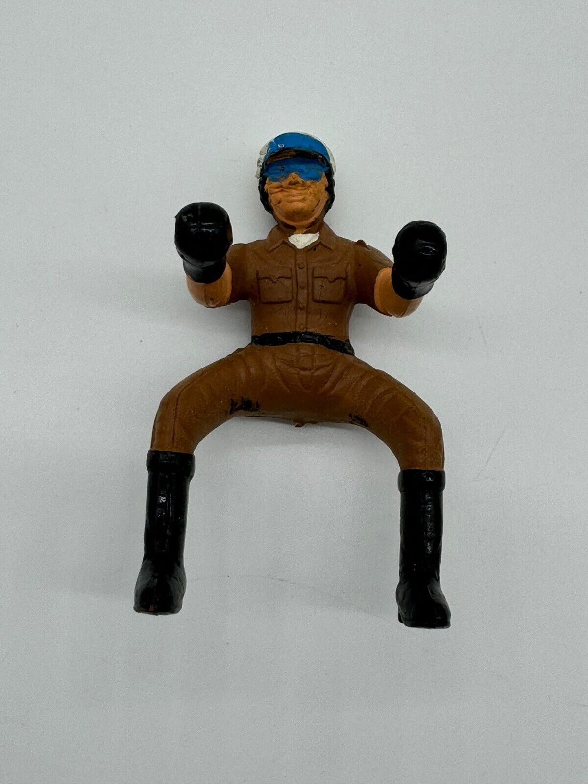 Vintage Rubber Motorcycle Rider Figure  3.5” highway patrolman