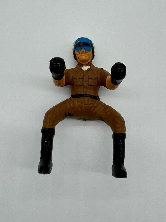 Vintage Rubber Motorcycle Rider Figure  3.5” highway patrolman