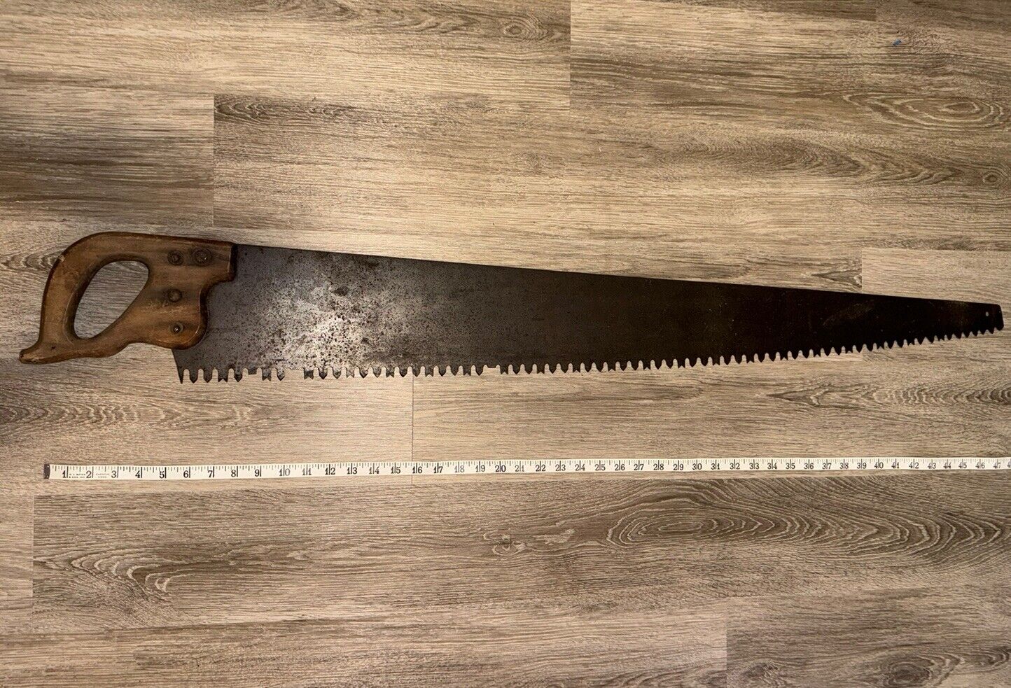 Antique Vintage 48" Warranted Superior One or Two Man Logging Timber Saw Tool