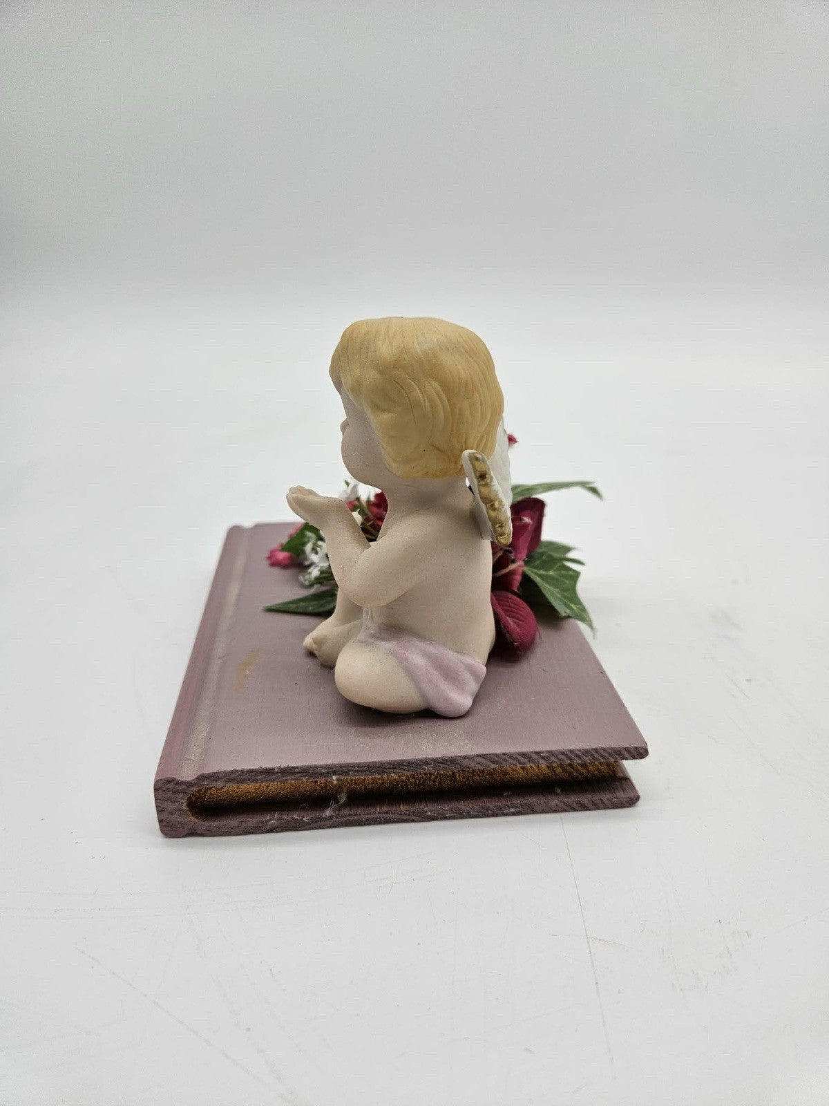 Vintage Cherub Angel Floral Bookend Figurine
