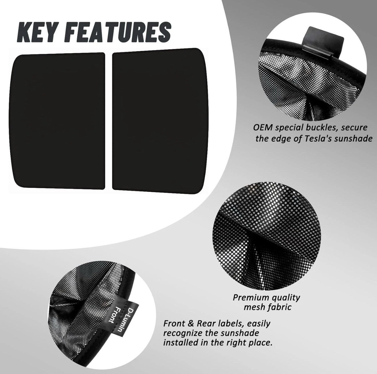 Roof Sunshade for Model 3 Highland 2024 2025, Glass Sunroof Shade Window Black