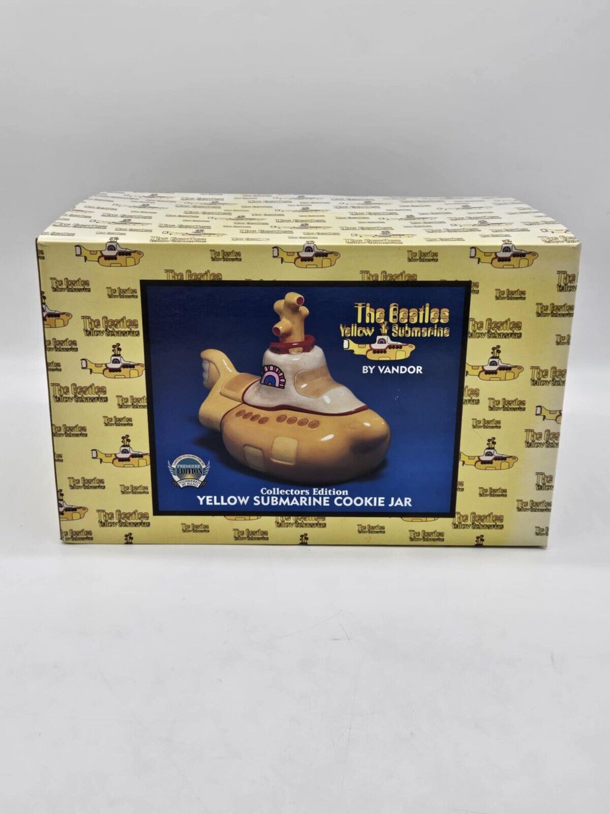 Vintage Beatles Yellow Submarine Cookie Jar Vandor 1999 RARE Original Box JB01