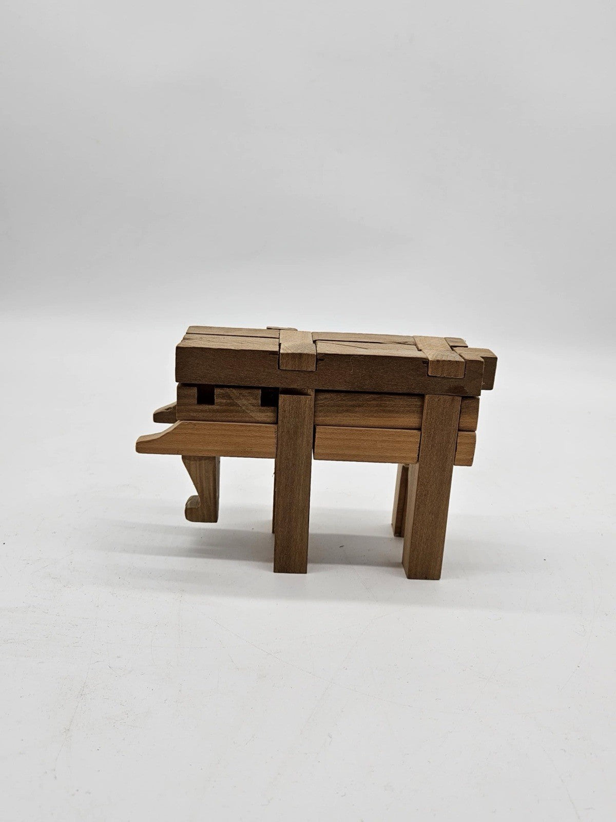 KUMIKI WOOD INTERLOCKING PUZZLE - ELEPHANT - 3” - VINTAGE - JAPAN