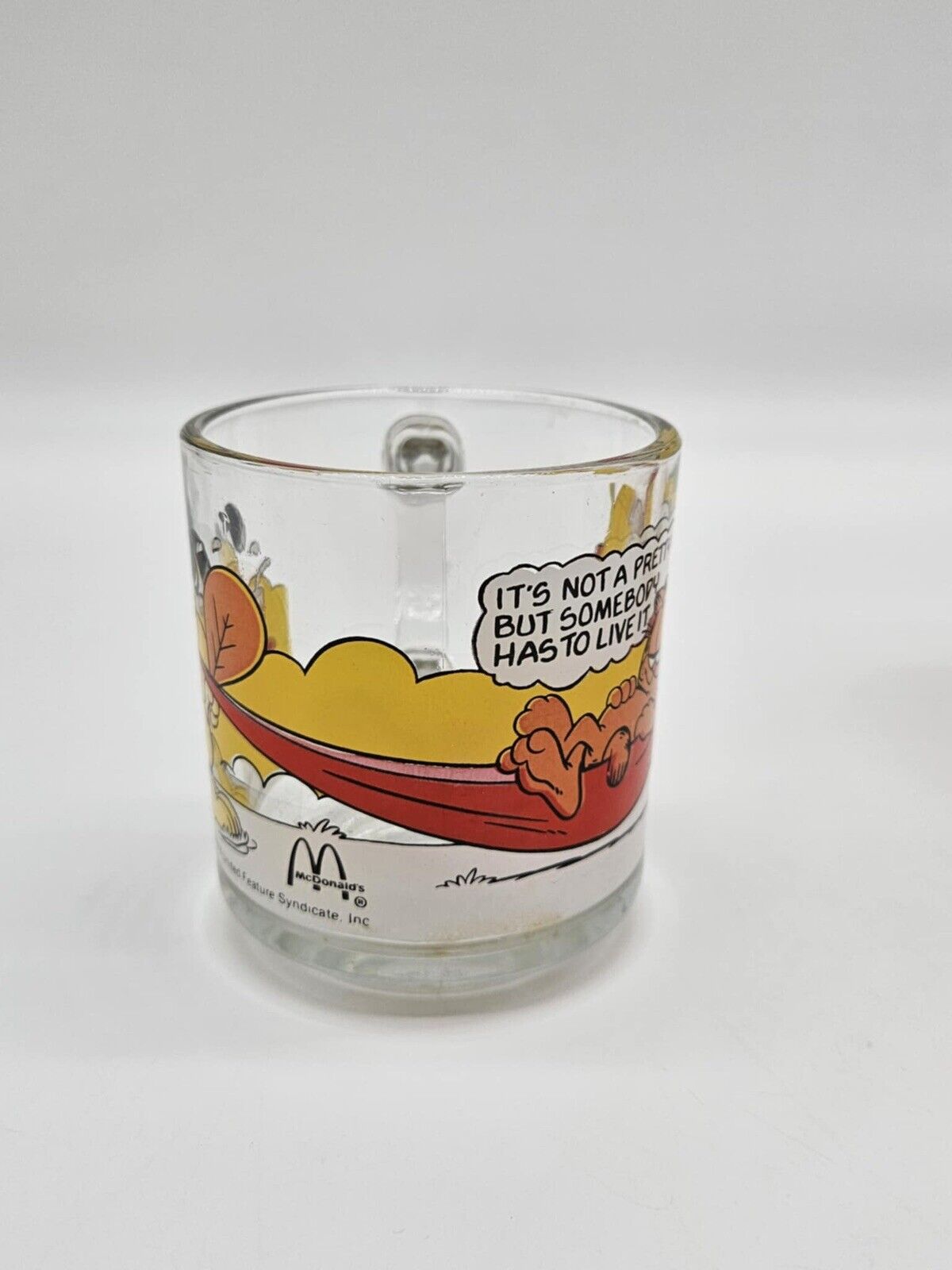 Set of 5 Vintage 1978 McDonald's Garfield Clear Comic Cups Mugs RARE