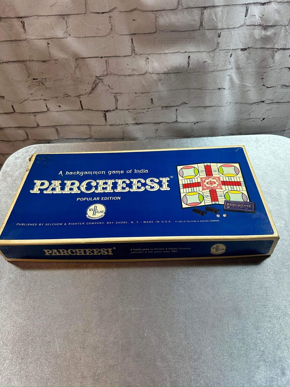 Vintage 1964 Parcheesi Board Game Popular Edition Selchow & Righter COMPLETE