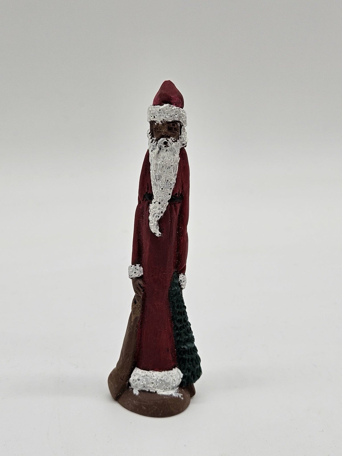 Vintage Folk Art Style Skinny Santa Claus Figurine ~ 4.5”